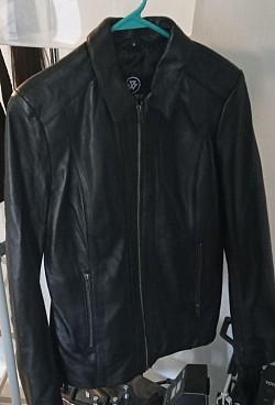 Ladies black leather jacket $35.00